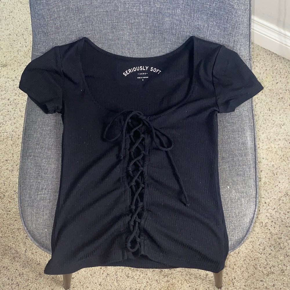 Seriously soft black crop top